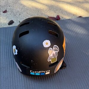 Black Helmet with Stickers